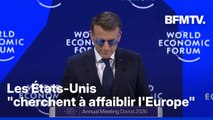 Le discours d'Emmanuel Macron au forum économique mondial de Davos en intégralité