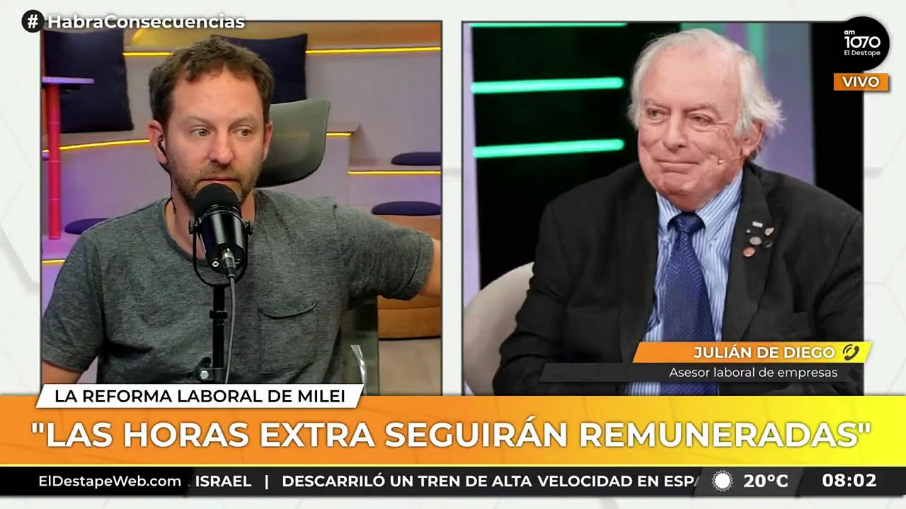 Julián De Diego, sobre la reforma laboral y el fin de las horas extras: "Por ahí pierdo el segundo trabajo"