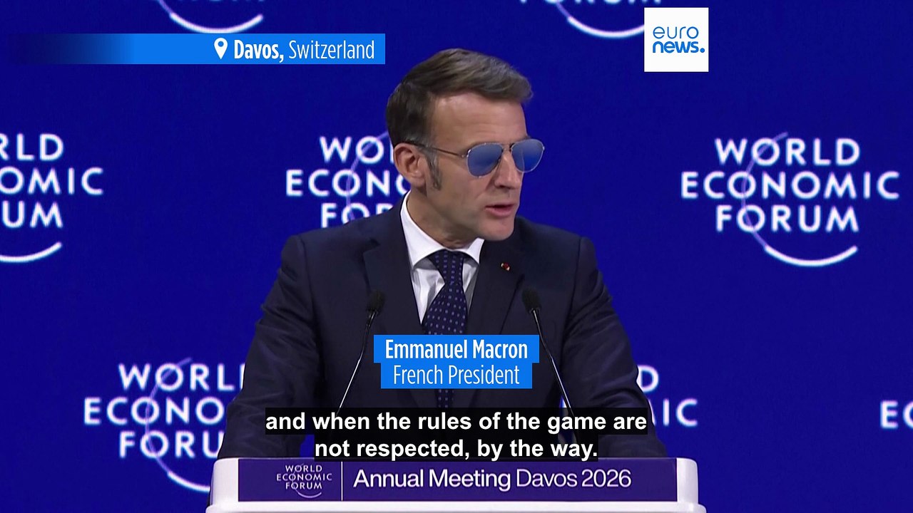 Watch: Europe must use its 'tools' when 'rules of the game are not respected', says Macron in Davos