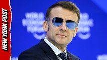Macron wears sunglasses, makes joke about world stability at Davos
