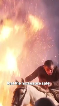 Horses gallop through flames during Spain's annual St. Anthony the Abbott celebration