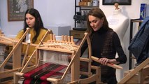 The royal weave: Princess Kate tries weaving tartan scarf