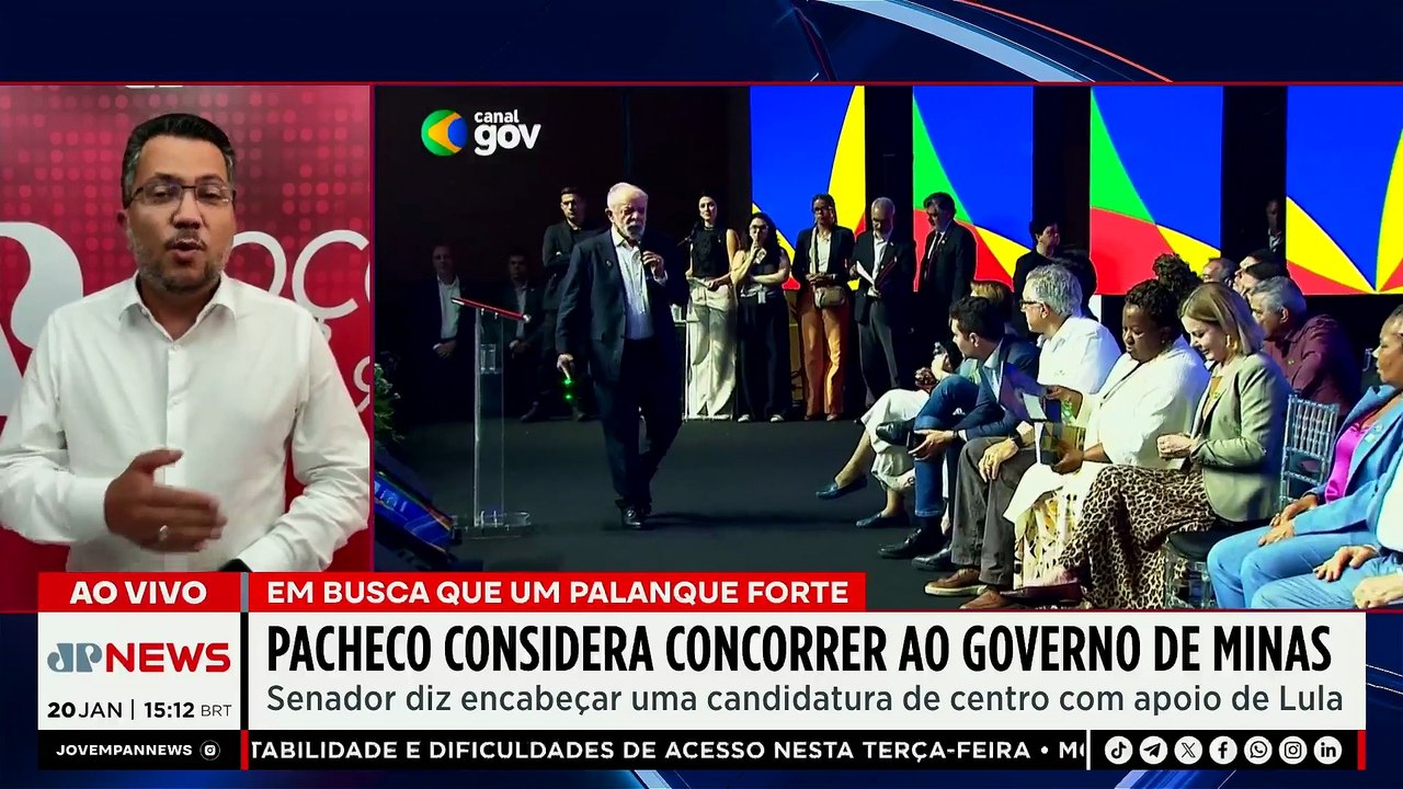 Rodrigo Pacheco considera concorrer ao governo de Minas Gerais com apoio de Lula | TEMPO REA