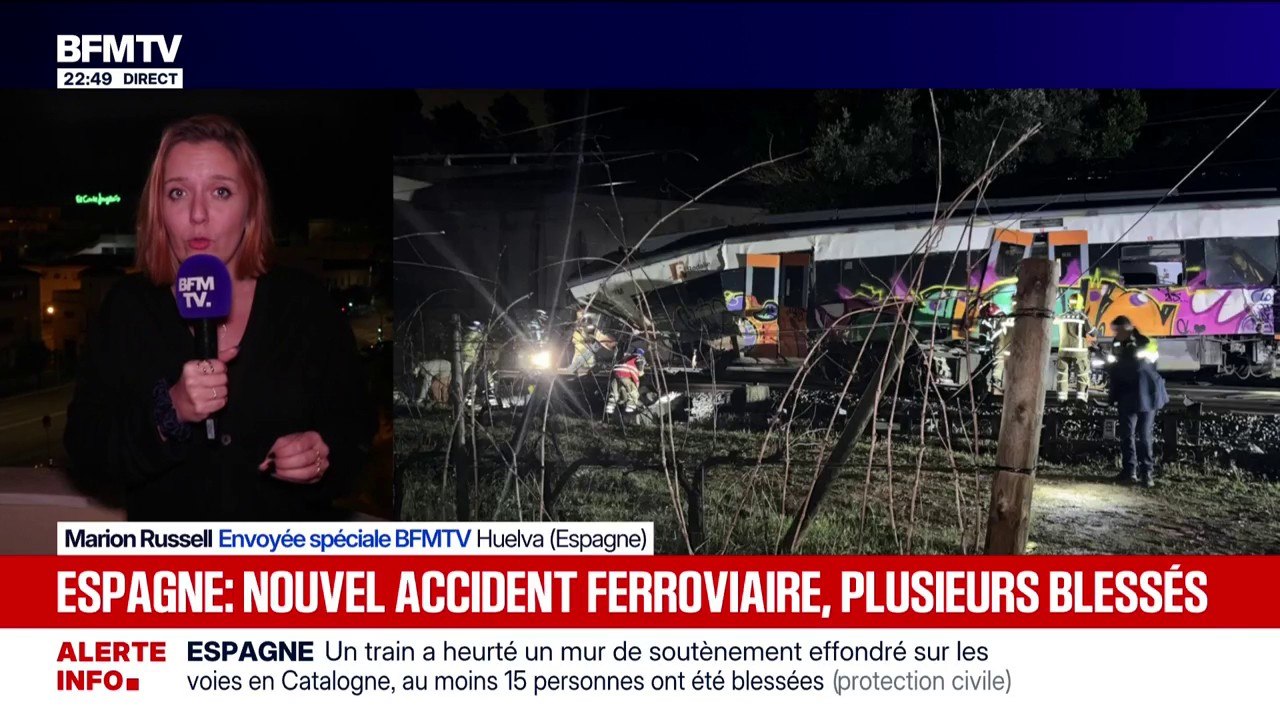 Un train heurte un mur effondré sur les voies en Catalogne et fait plusieurs blessés deux jours après la catastrophe ferroviaire en Andalousie