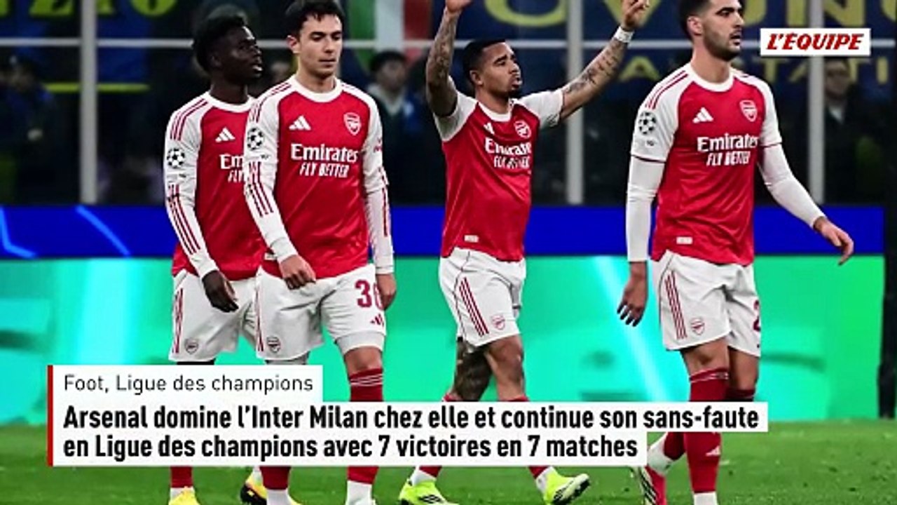 Arsenal domine l'Inter Milan chez elle et continue son sans-faute en Ligue des champions avec 7 victoires en 7 matches - Foot - Ligue des champions
