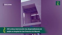 SNS ordena intervención tras desprendimiento de plafón en hospital de San Francisco de Macorís