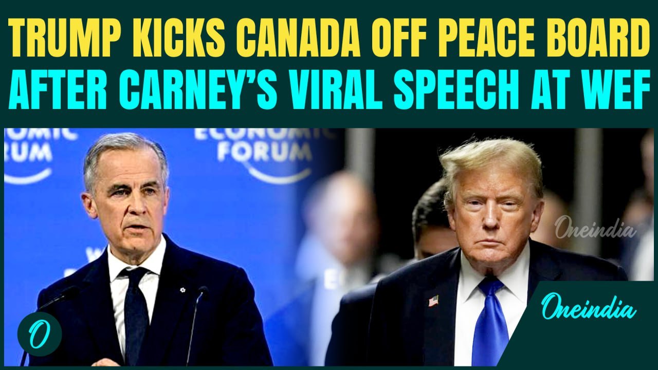 Trump OUSTS Canada From Board of Peace After Carney SLAMS Him Over Tariffs in VIRAL WEF 2026 Speech