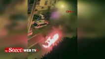 Esenyurt'ta park halindeki otomobil alev alev yandı