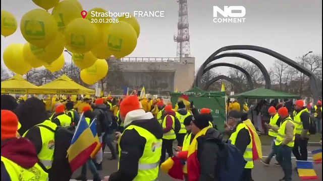 Protest rolników w Strasburgu przed głosowaniem nad umową UE–Mercosur