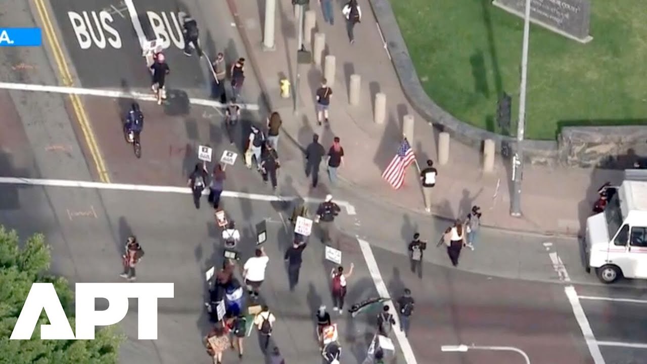 Hundreds Protest Trump Policies in Los Angeles One Year After Inauguration | APT