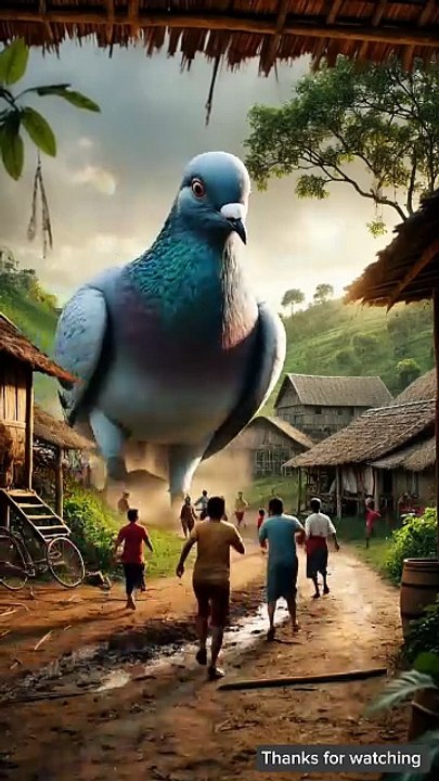 A big pigeon enters the village _ True story of the pigeon and the hen 😭 #ai #hen #pigeon #farmer