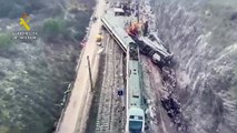 Imágenes actualizadas de los trabajos de investigación y retirada de los trenes accidentados.