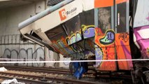 Así ha quedado el tren de Rodalies descarrilado en Gelida tras el accidente mortal en la R4