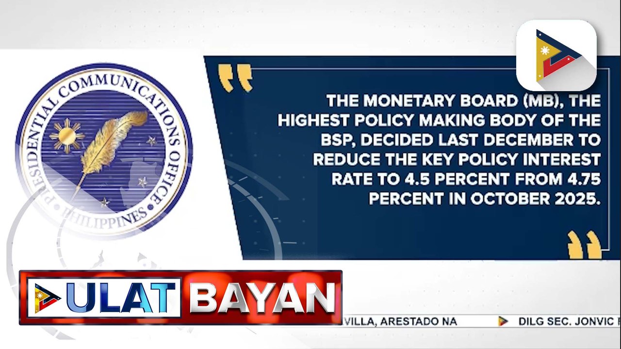 BSP: Pag-angat ng ekonomiya, mararamdaman sa 2027 kasunod ng pagbabago sa interest rate policy ng bansa