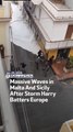 Massive Waves in Malta And Sicily After Storm Harry Batters Europe
