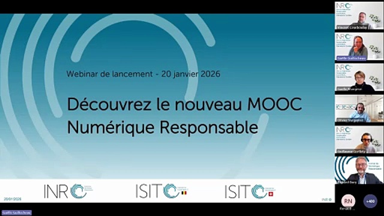 Webinaire de lancement du nouveau MOOC Numerique Responsable 20 janvier 2026
