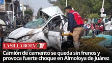 Accidente en Almoloya de Juárez: revolvedora sin frenos impacta a automóvil