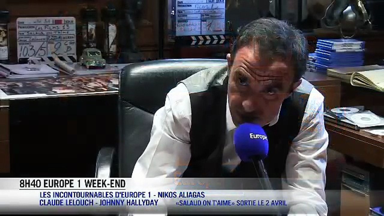2014 – Johnny Hallyday – 4 mai : Europe 1, Nikos Aliagas reçoit Claude Lelouch et Johnny pour Salaud, on t’aime (Les Incontournables)