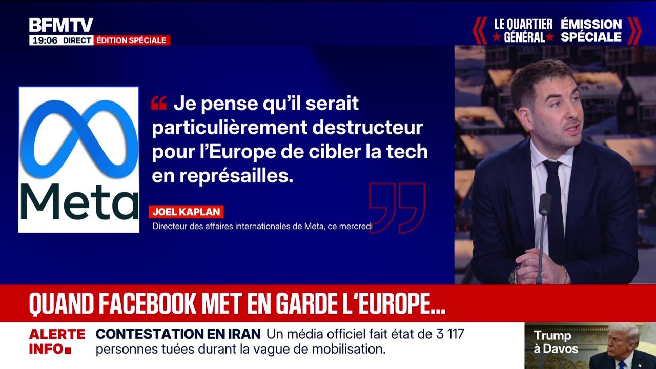 Joël Kaplan, le patron de Meta, avertit les européens contre d'éventuelles sanctions économiques