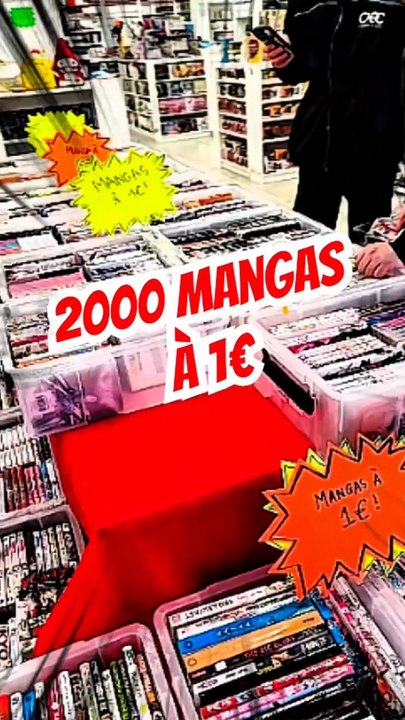 2000 manga à 1 € au bazar du manga jusqu'au 25 janvier 2026