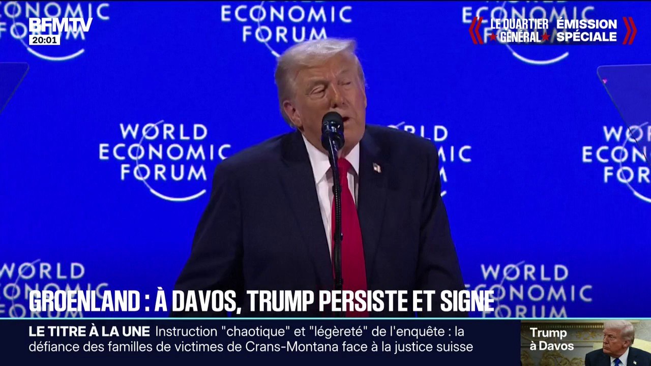 Forum de Davos: Donald Trump réaffirme son souhait d'obtenir le Groenland
