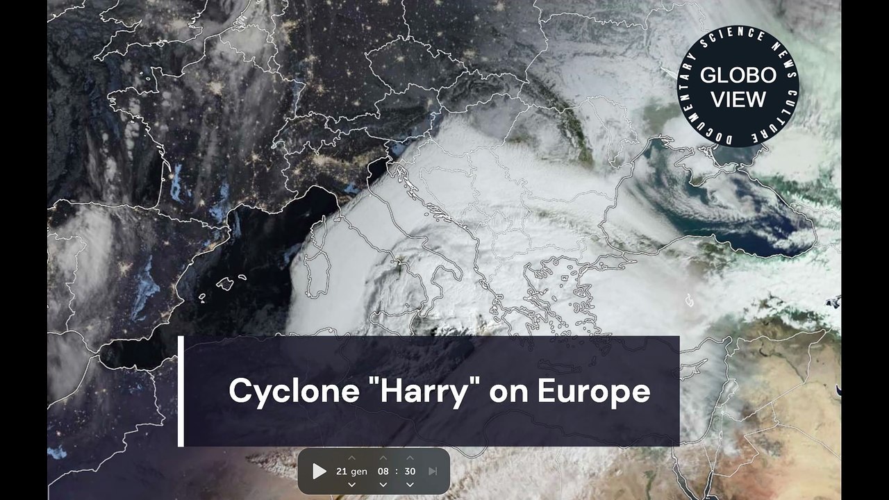 Cyclone Harry Passing Over Europe - Satellite Imagery