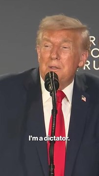 Trump jokes 'sometimes you need a dictator' during Davos business leader reception