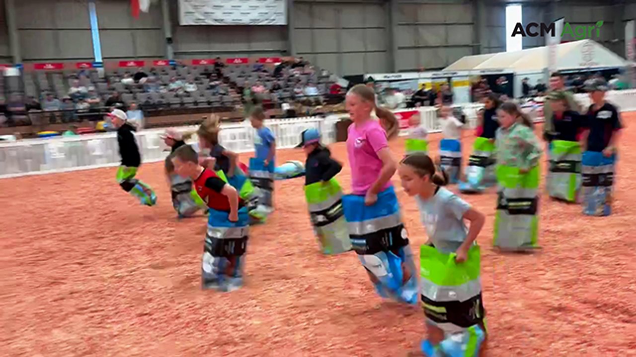International Dairy Week kids sack race