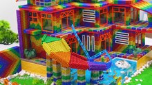 Magnetic balls craft making Village with swimming pool