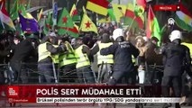 Belçika'da polisinden terör örgütü YPG/SDG yandaşlarına sert müdahale