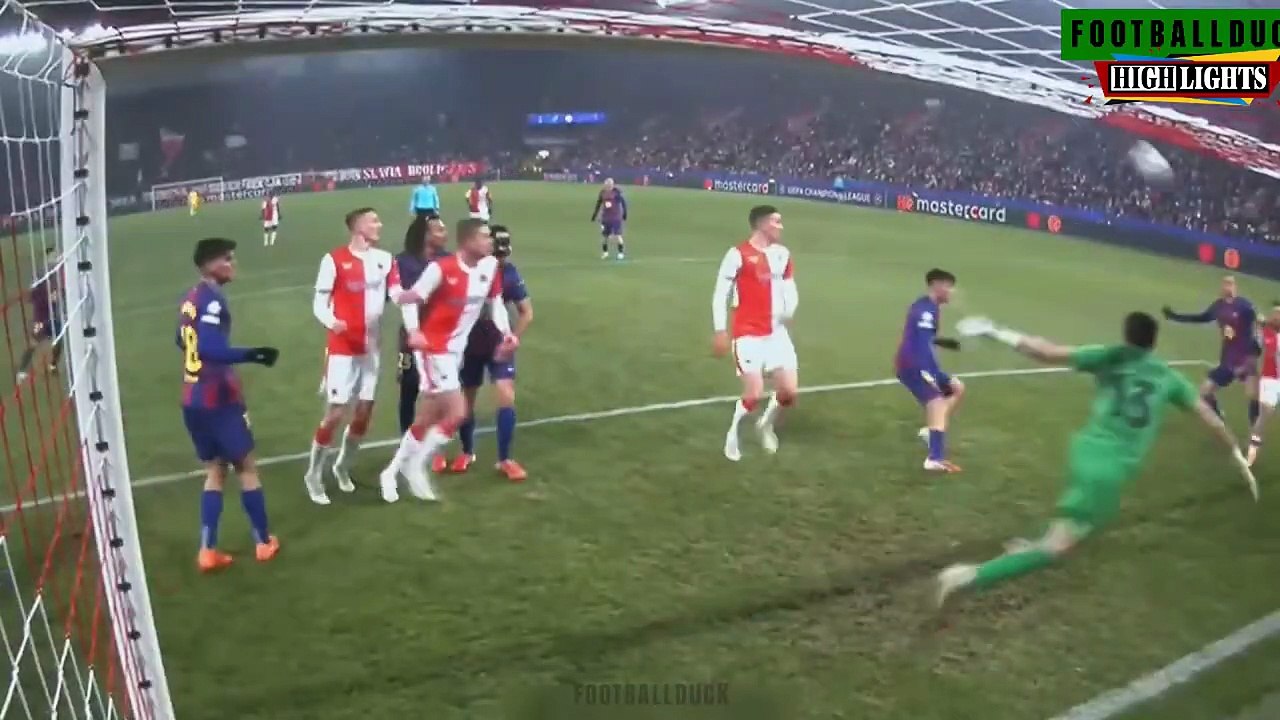 Barcelona vs Slavia Praha 4-2 Highlights & All Goals 2026 UEFA Champions League Robert Lewandowski Goal