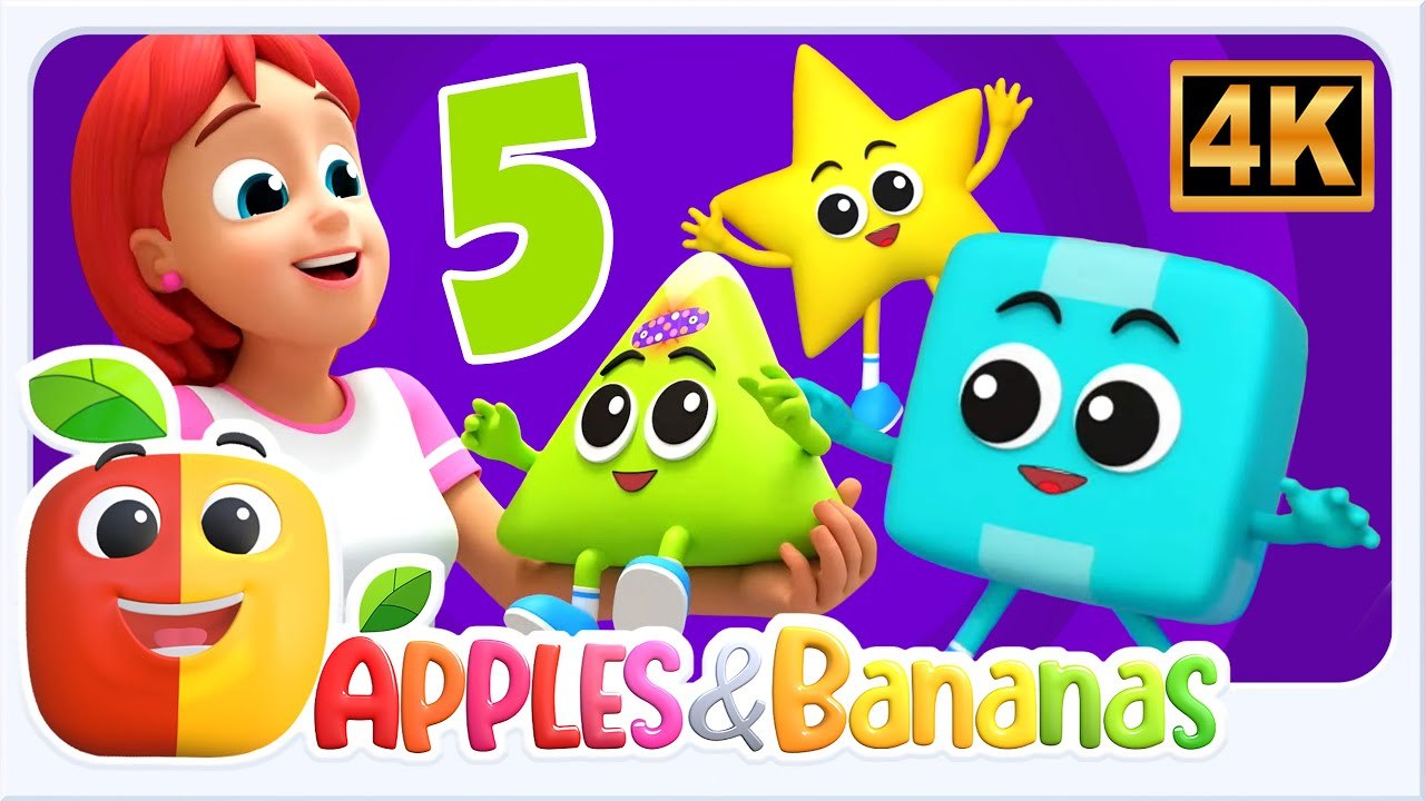 Five Little Shapes | Kids TV Nursery Rhymes | Learn Shapes for Toddlers & Preschool Kids