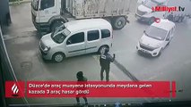 Ortalık savaş alanına döndü! Araç muayene istasyonunda...