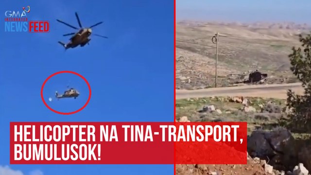 Helicopter na tina-transport, bumulusok! | GMA Integrated Newsfeed