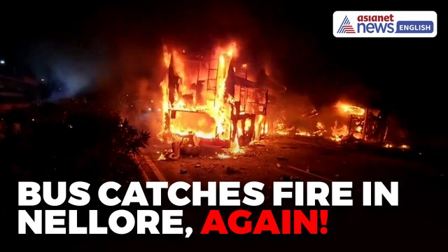 Nellore–Hyderabad Private Bus Catches Fire After Lorry Collision, Two Lives Lost