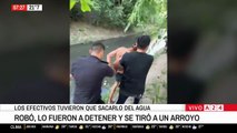 Un ladrón se tiró a un arroyo para huir de la Policía en La Plata, pero fue capturado