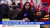 Proposition de loi sur le travail le 1er mai: une manifestation de la CGT devant l'Assemblée nationale