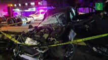 Accidente en Santiago deja al menos  un herido y una estación de gasolina destruida