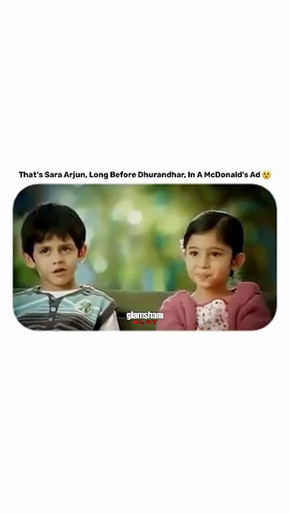 From McDonald’s kid to Dhurandhar star, Sara Arjun’s glow up is actually unreal. Same face, bigger screen, main character energy now. 🍟🎬✨  #GlamSham #SaraArjun #Dhurandhar #BollywoodBuzz  Keywords: Sara Arjun, Dhurandhar, McDonald’s ad, childhood clip,