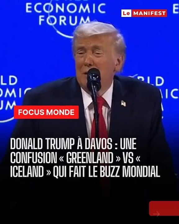 🚨🌍🎤 Lors de son discours au #WEF2026, Donald Trump a confondu à plusieurs reprises le Groenland et l’Islande, provoquant une tempête de mèmes et de moqueries sur les réseaux sociaux. Une séquence virale qui a éclipsé le fond géopolitique du discours.