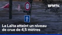 Finistère: la Laïta atteint un niveau de crue de plus de 4,5 mètres et inonde Quimperlé