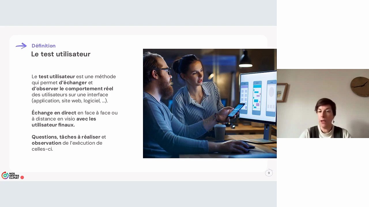 Webinaire 9 -  15 janvier : Nos Gestes Climat : comment intégrer concrètement les tests utilisateurs au cœur de votre méthodologie de conception
