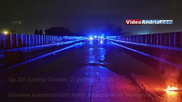 Incidente sulla Corato - Andria: ferito un giovane automobilista