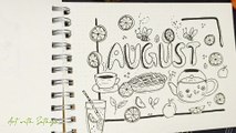 August Doodle Drawing 🌻 | Easy August Theme Doodle Art for Beginners | Step-by-Step