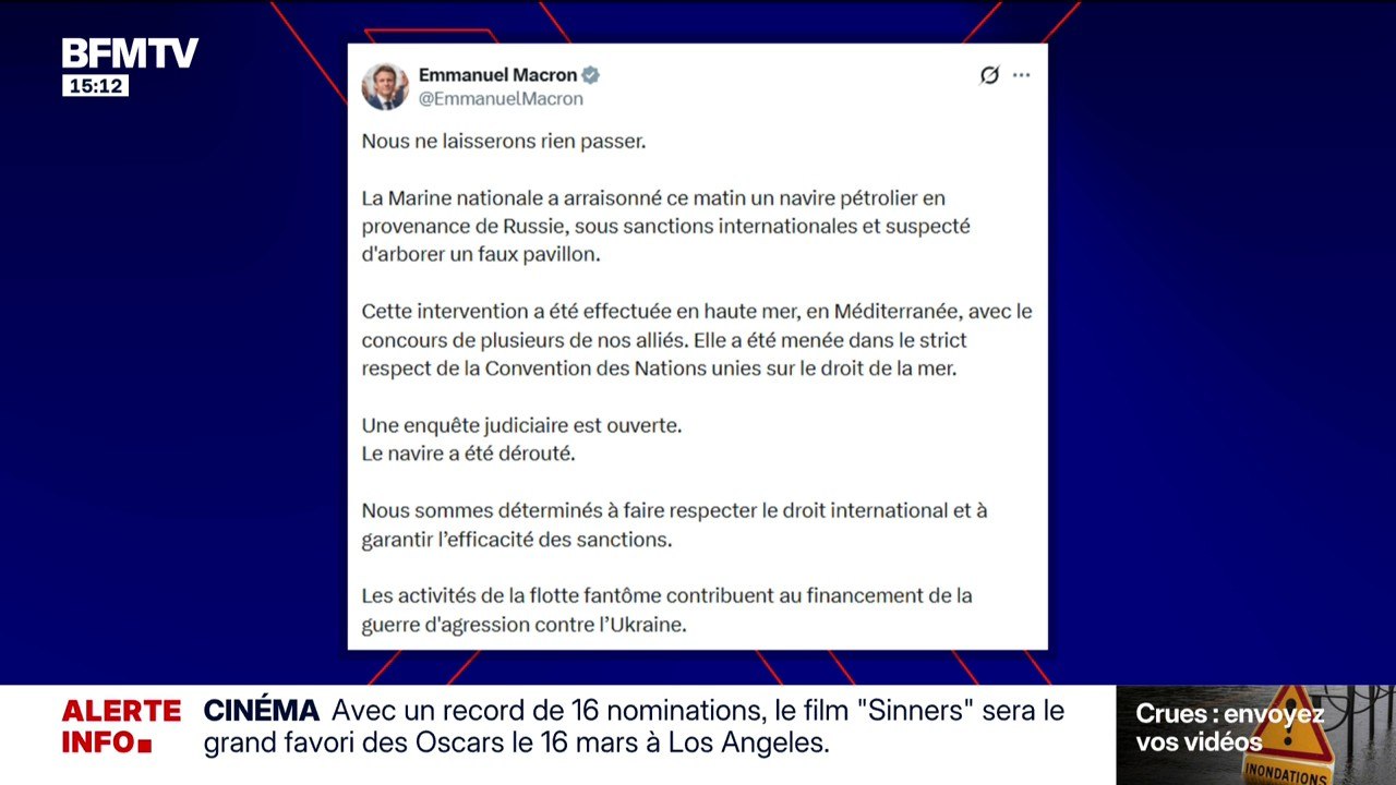 Un navire russe intercepté en Méditerranée par la Marine nationale