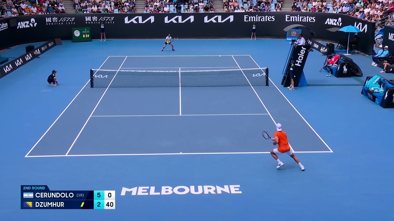 Francisco Cerundolo vs Damir Dzumhur destacados extendidos | Segunda Ronda del Abierto de Australia 2026