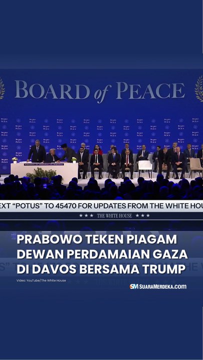 Presiden Prabowo Teken Piagam Dewan Perdamaian Gaza di Davos Bersama Trump