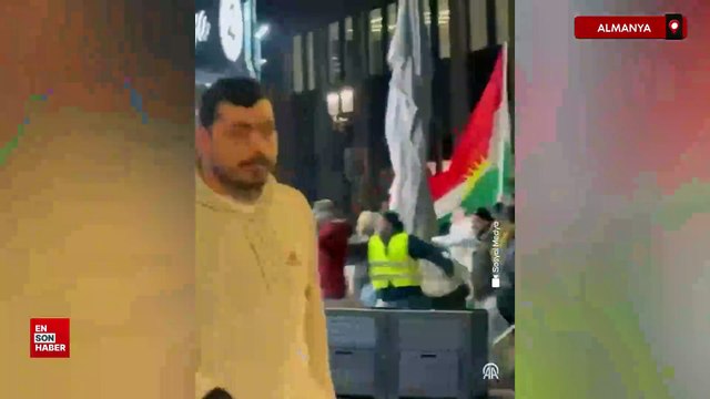 Almanya'da terör örgütü YPG/SDG yandaşlarına polis müdahale etti