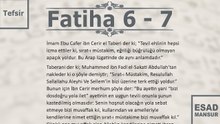 Esad Mansur - Fatiha Suresi 6-7 Tefsir