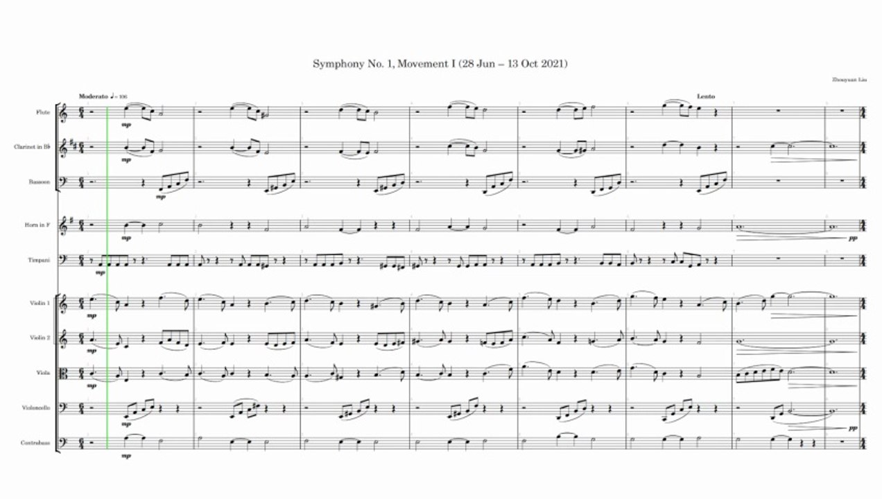 Symphony No. 1, Movement I (28 Jun – 13 Oct 2021) (Full Score, Landscape)